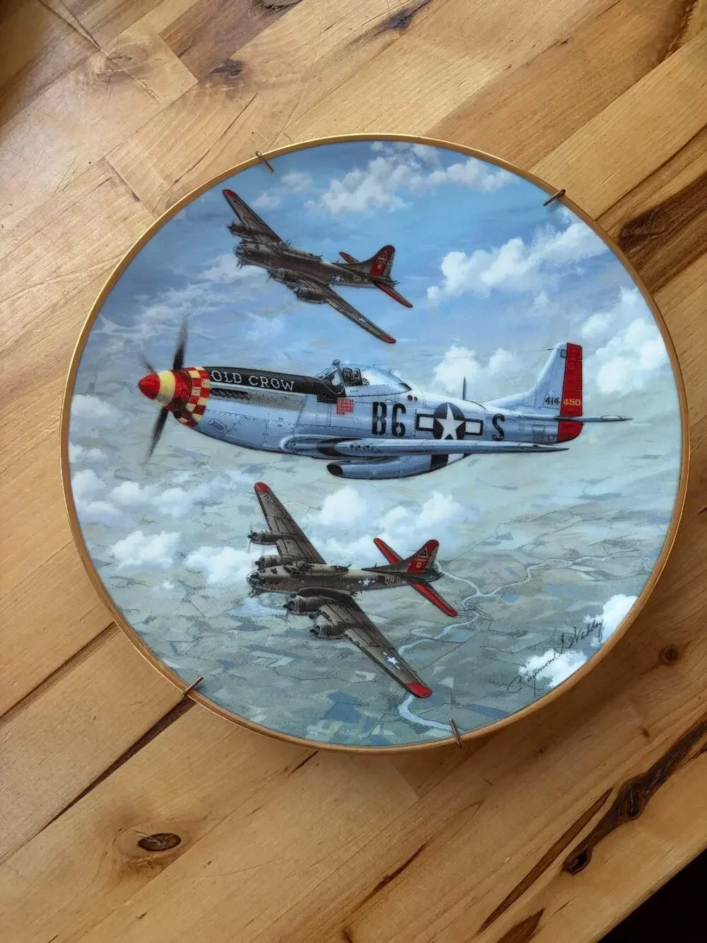 Vtg Hamilton Collection WWII Fighter Planes Collector Plates Lot 5x Corsair P51